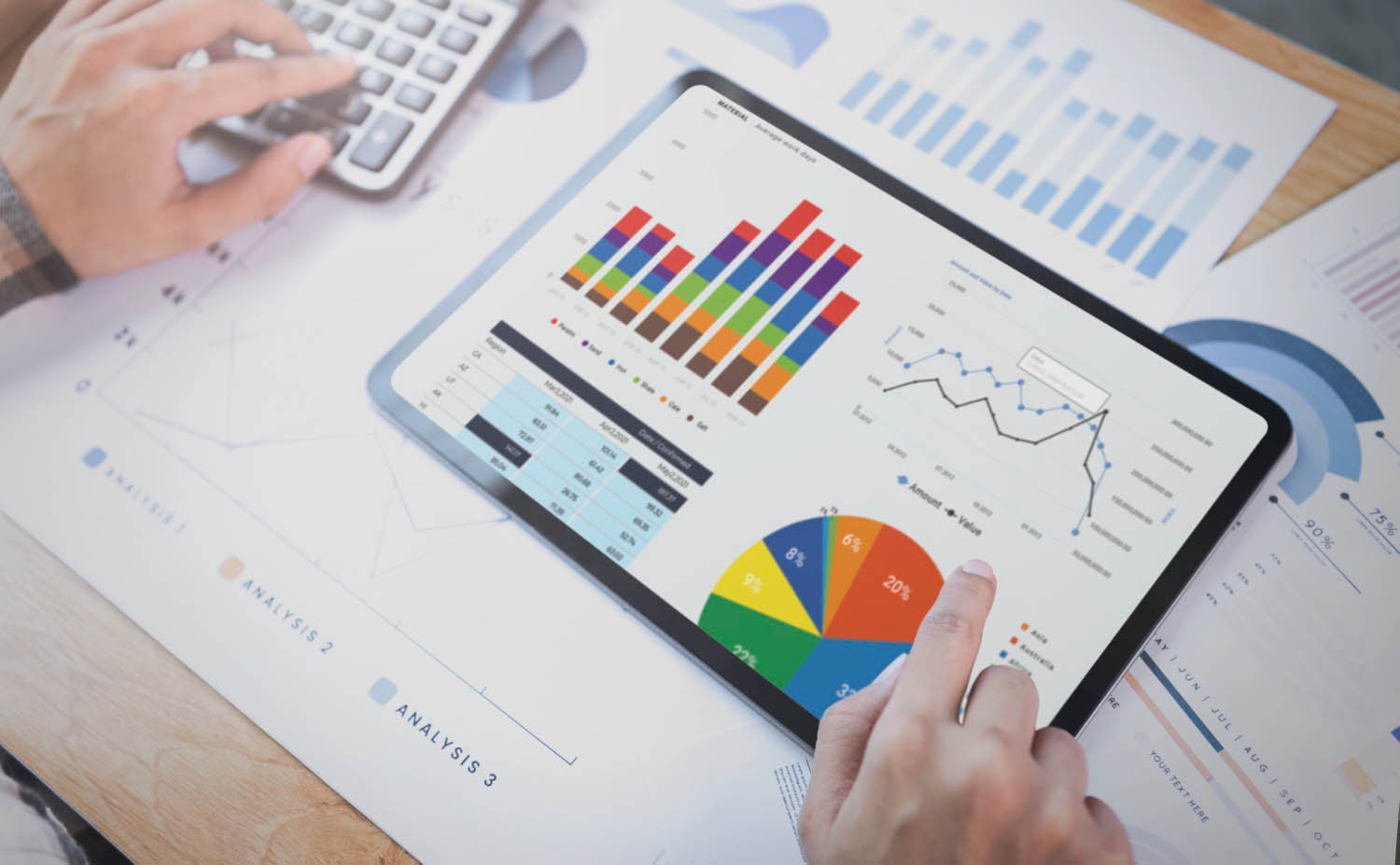 Healthcare professional reviewing data